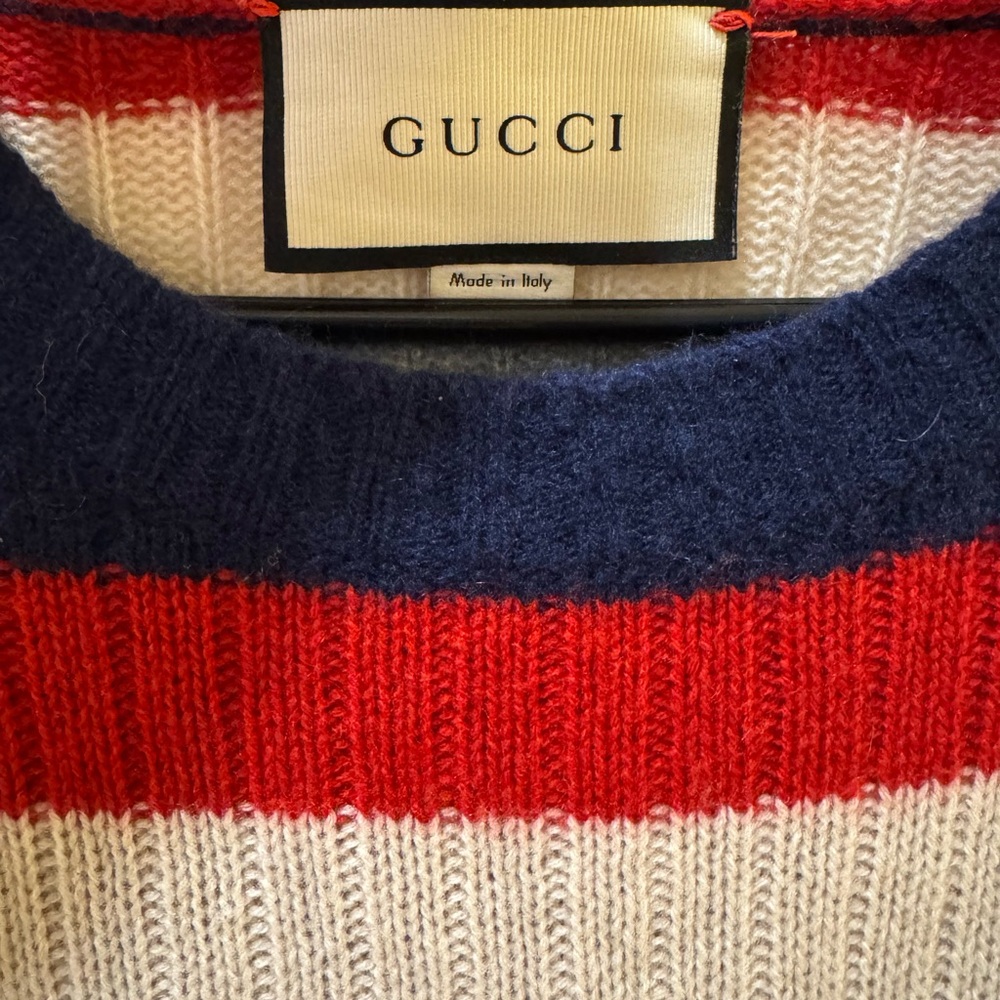 Red and Blue Striped Sweater